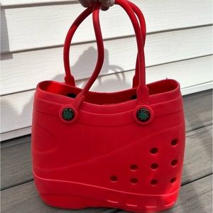 Optari Sol Tote Croc Style Red Large Hand Tote Bag Waterproof Colorful